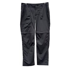 Columbia Omni Shield Convertible Pants Women 14L Gray EUC Hiking Cargo Zip Off